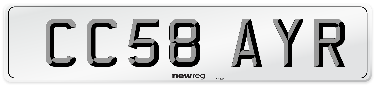 CC58 AYR Number Plate from New Reg